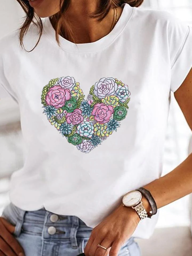 T-shirt imprimé coupe slim pour femme