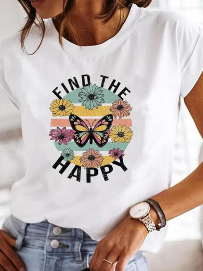 T-shirt imprimé coupe slim pour femme