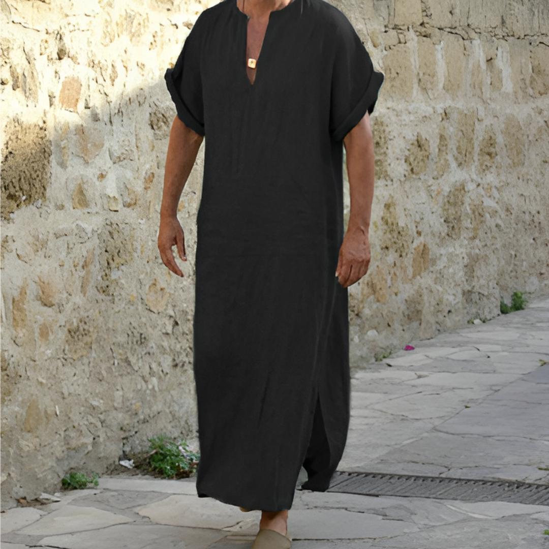 T-shirt long pour homme à col en V