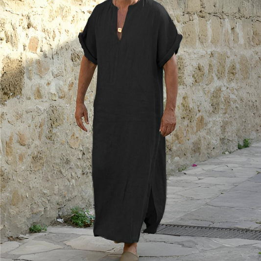 T-shirt long pour homme à col en V