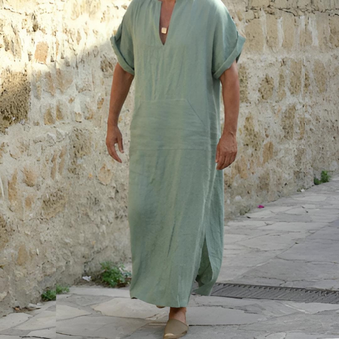 T-shirt long pour homme à col en V
