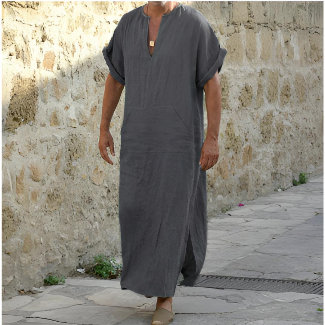 T-shirt long pour homme à col en V