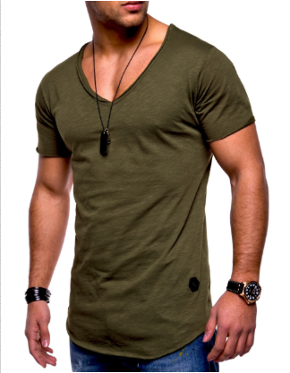 T-shirt slim fit à col en V pour homme