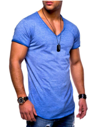 T-shirt slim fit à col en V pour homme
