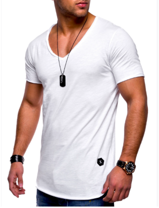 T-shirt slim fit à col en V pour homme