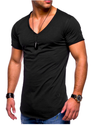 T-shirt slim fit à col en V pour homme