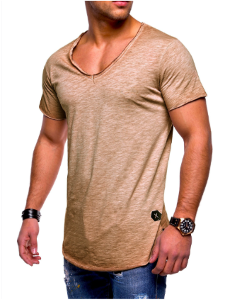 T-shirt slim fit à col en V pour homme