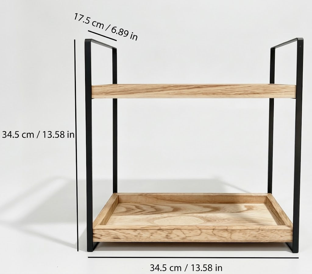 Table d'appoint et table basse avec 2 étagères et espace de rangement supplémentaire