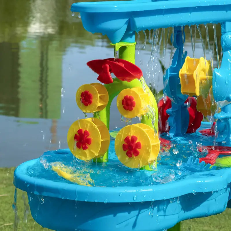 Table de jeu interactive pour sable et eau avec 15 accessoires, plastique sécurisé de qualité, dimensions 70x60x45 cm