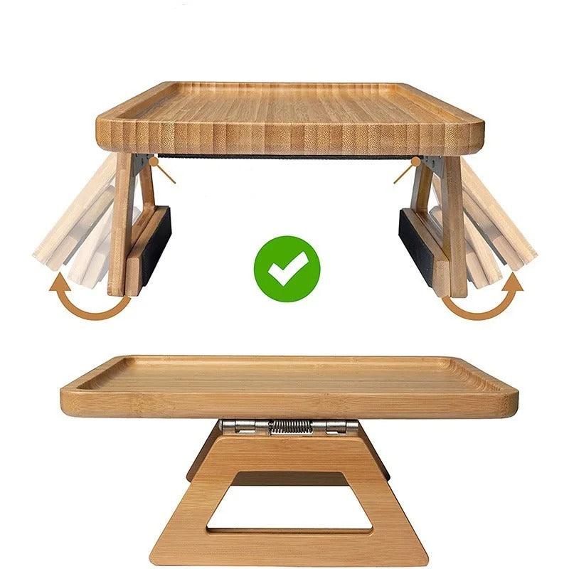 Tablette d'accoudoir de canapé en bambou