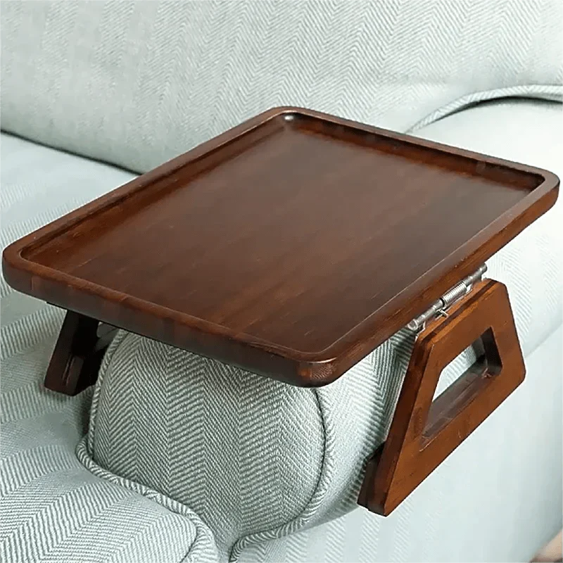 Tablette d'accoudoir de canapé en bambou