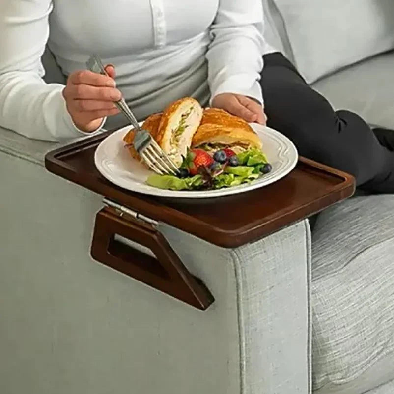 Tablette d'accoudoir de canapé en bambou
