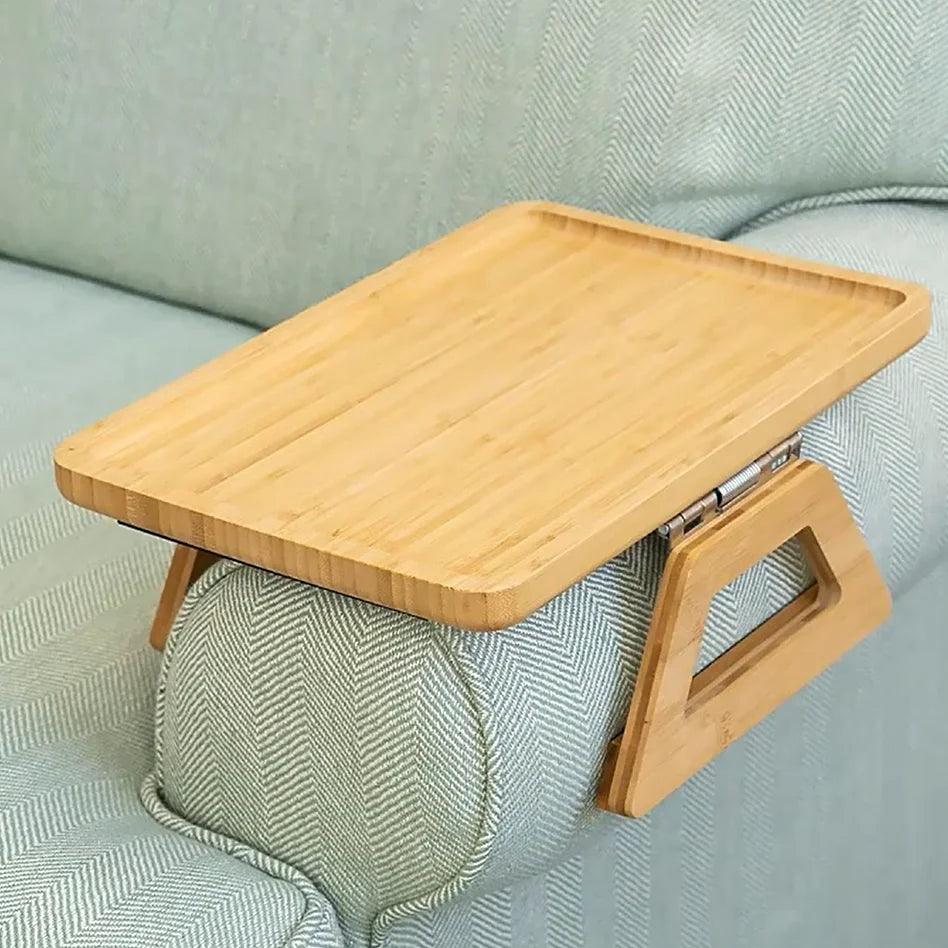 Tablette d'accoudoir de canapé en bambou