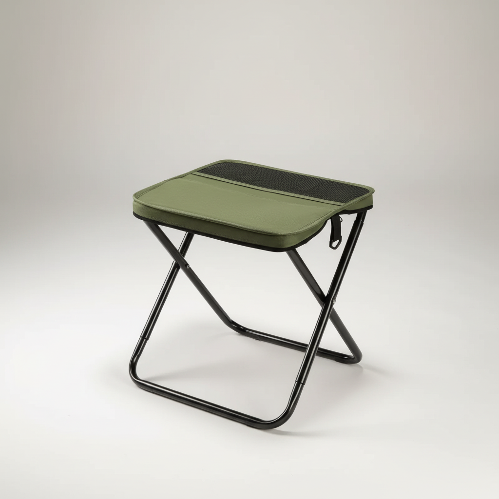 Tabouret de camping trépied pliable