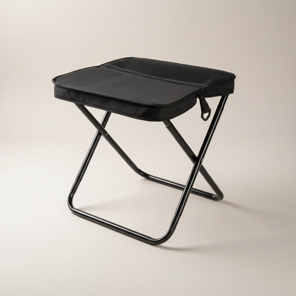 Tabouret de camping trépied pliable