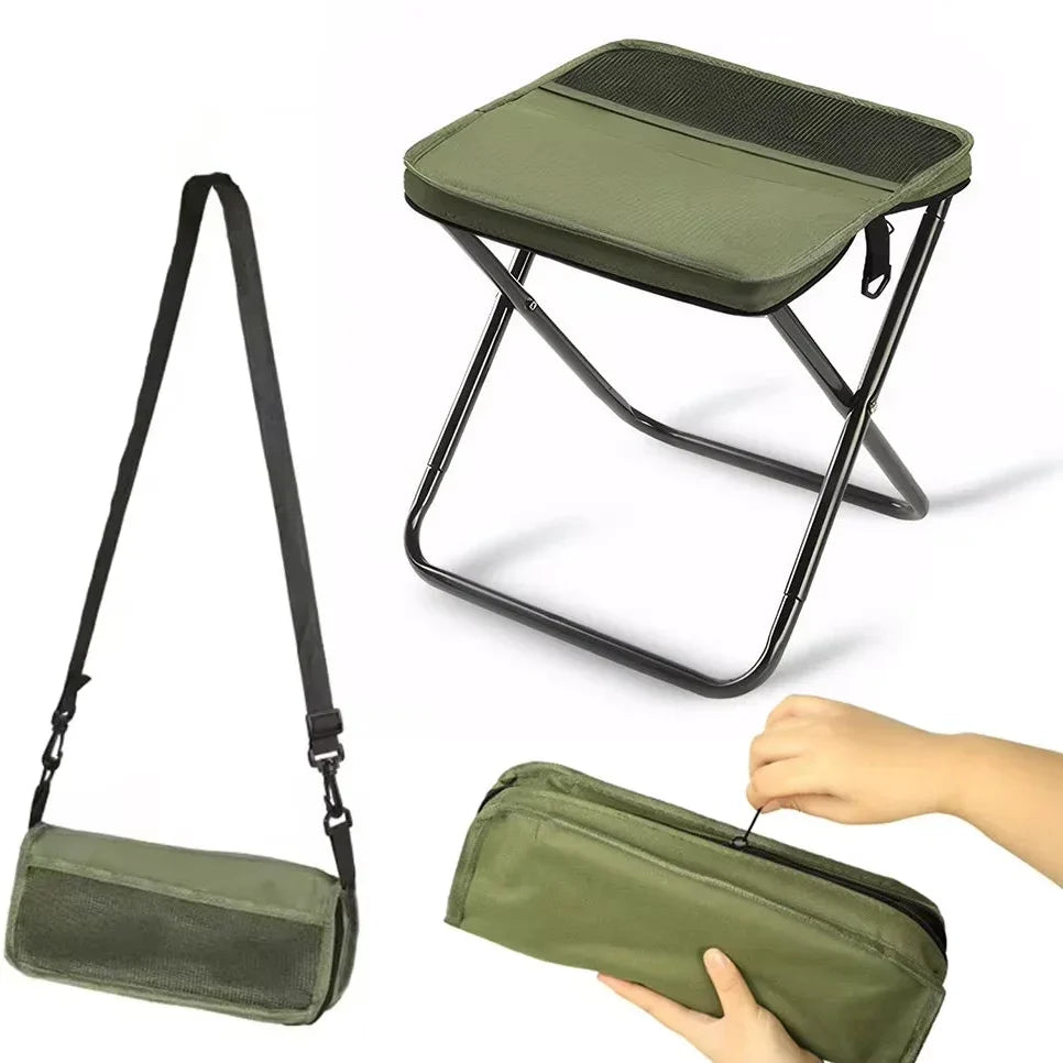 Tabouret de camping trépied pliable