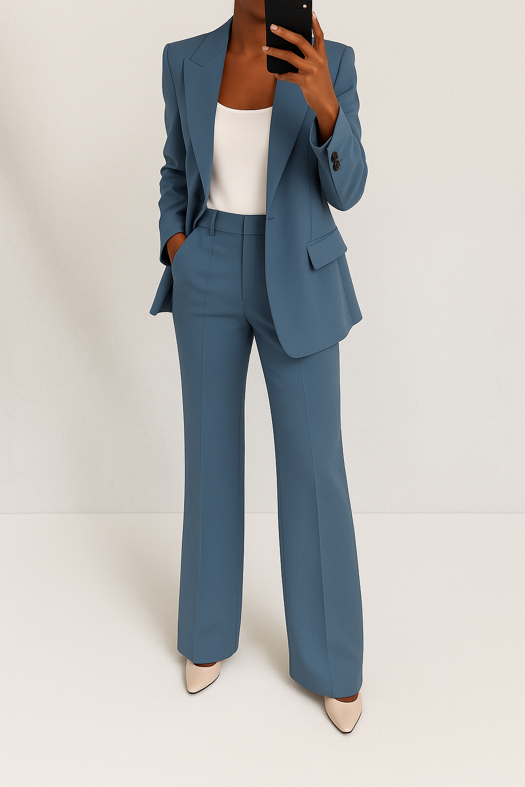 Tailleur pantalon femme jambes larges