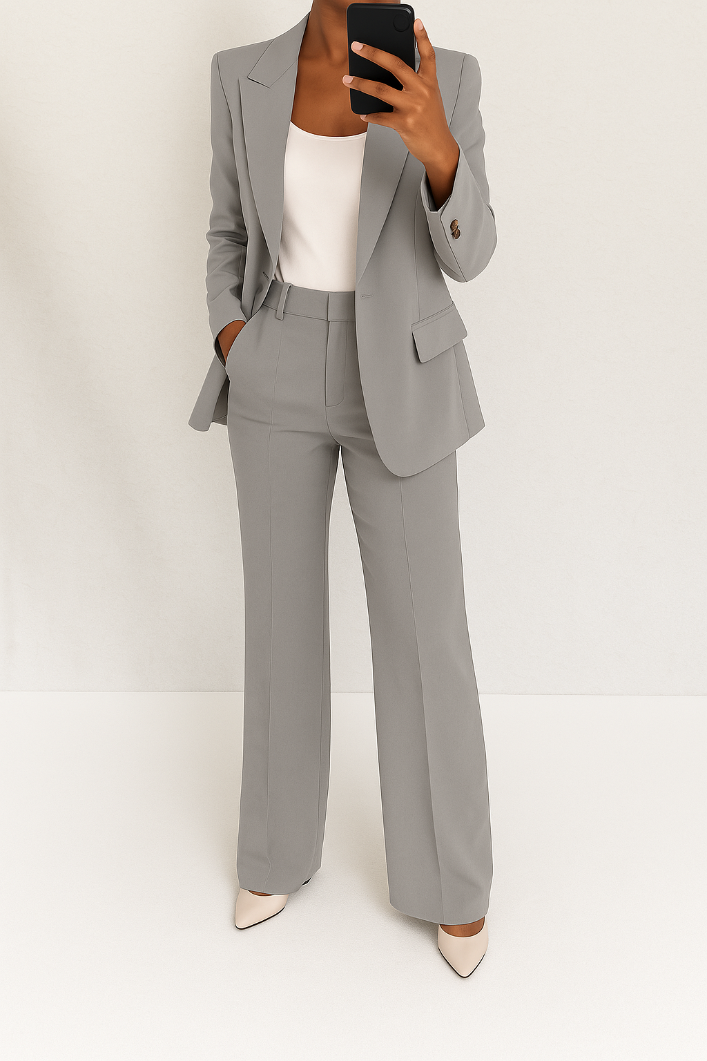 Tailleur pantalon femme jambes larges