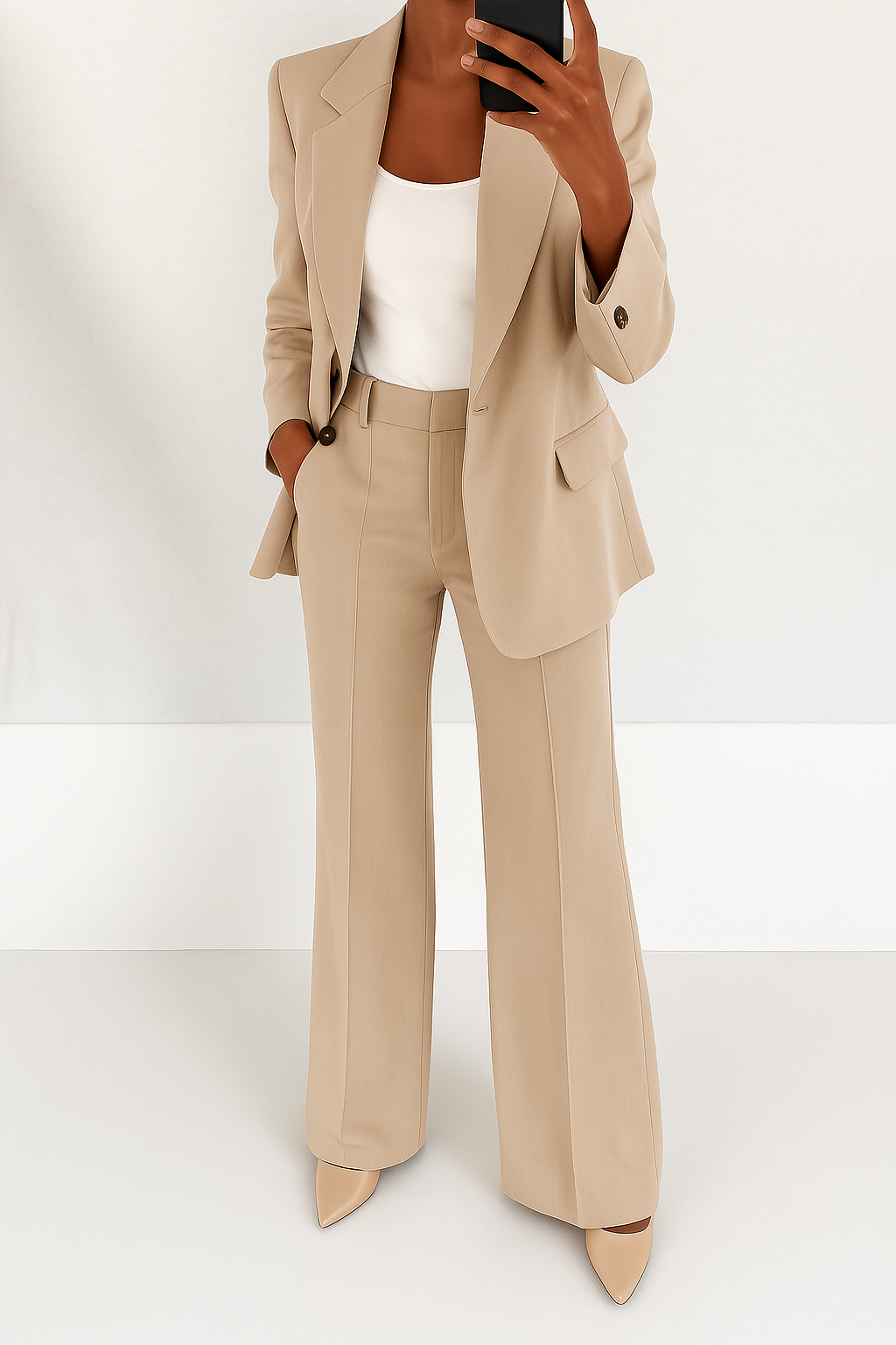 Tailleur pantalon femme jambes larges