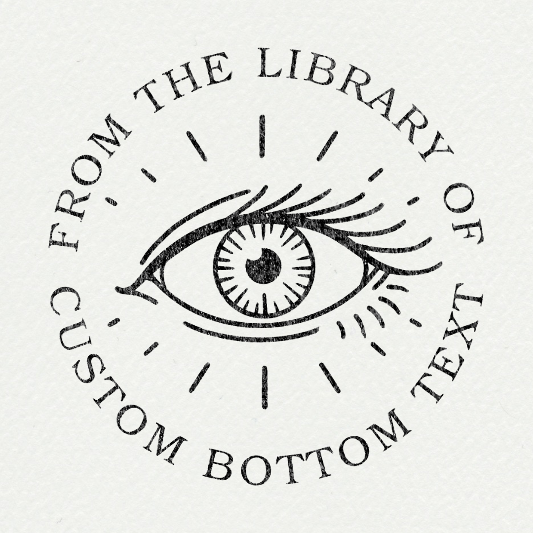 Tampon ex-libris personnalisé avec épée et motifs botaniques