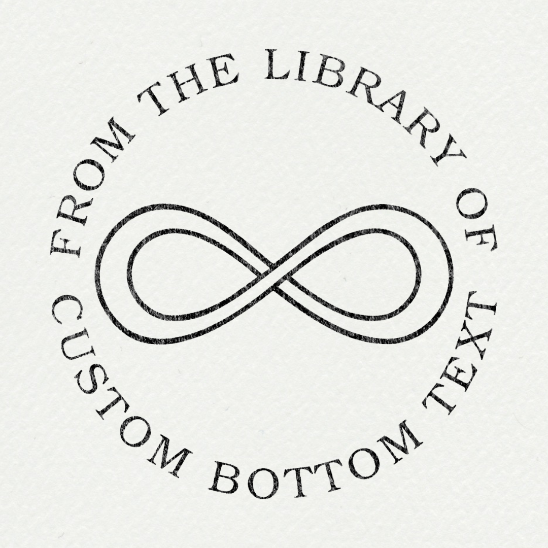 Tampon ex-libris personnalisé avec épée et motifs botaniques