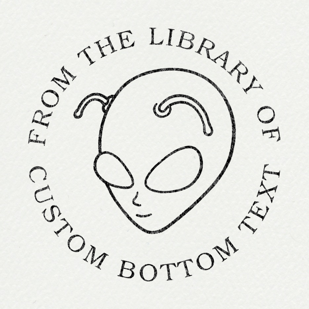 Tampon ex-libris personnalisé avec épée et motifs botaniques
