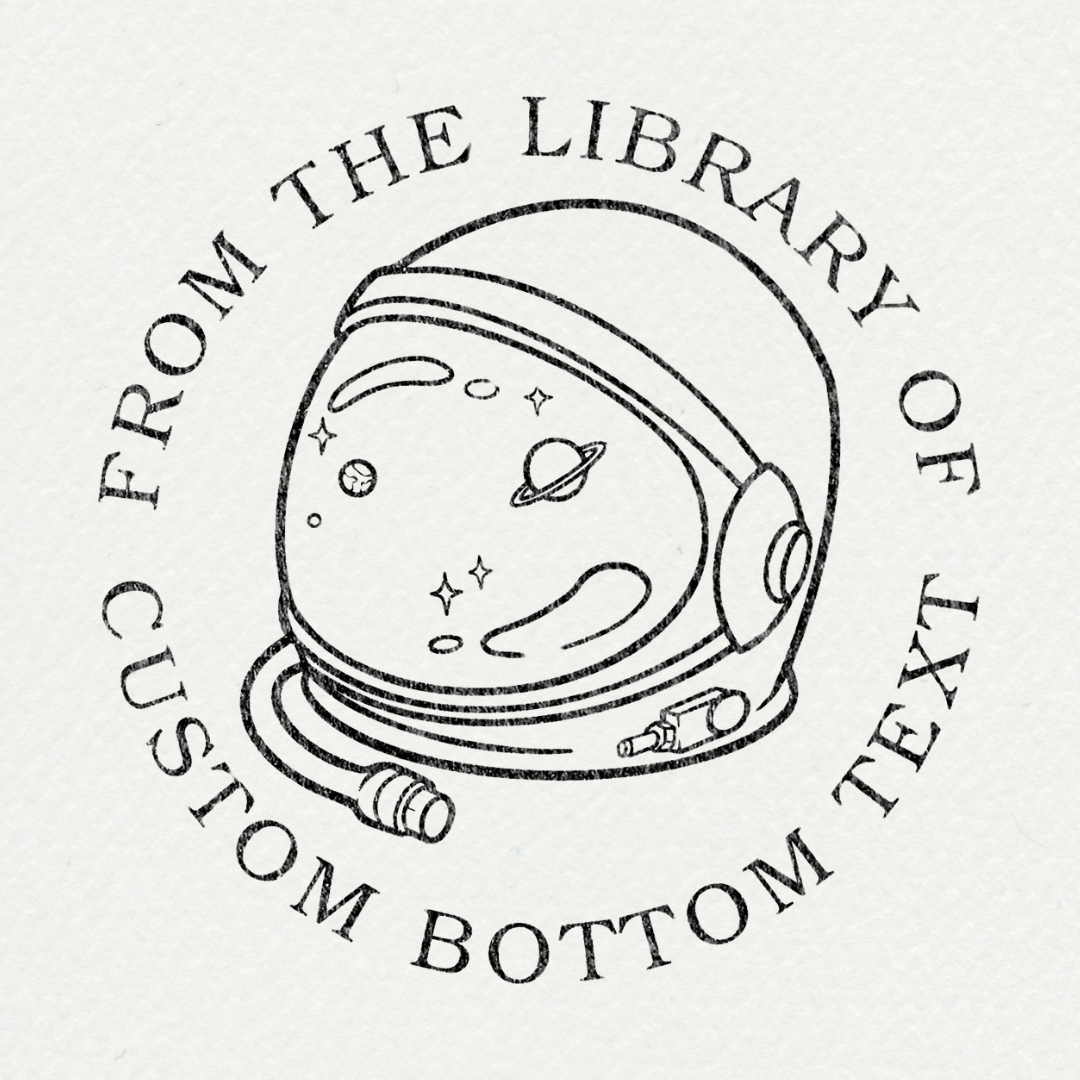 Tampon ex-libris personnalisé avec épée et motifs botaniques