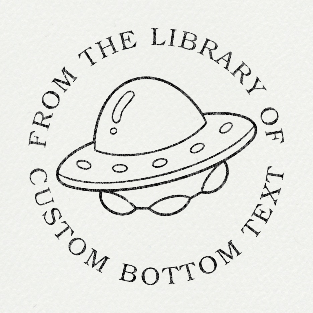 Tampon ex-libris personnalisé avec épée et motifs botaniques