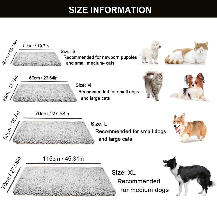 Tapis chauffant pour chiens et chats