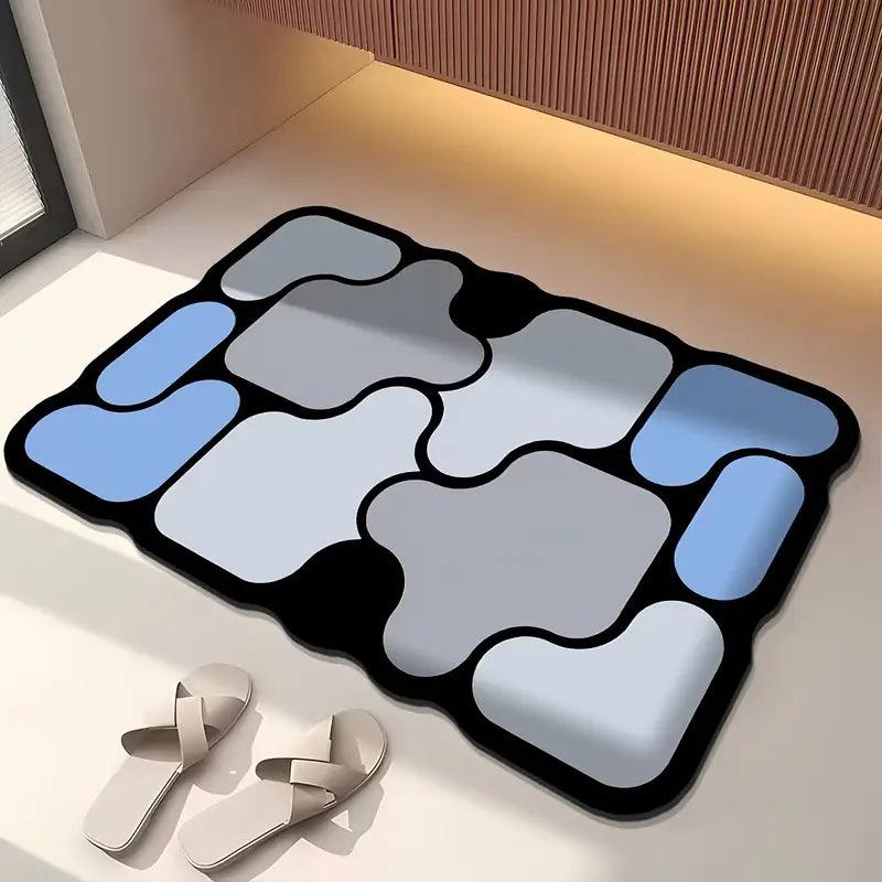 Tapis de bain antidérapant en diatomée motif puzzle