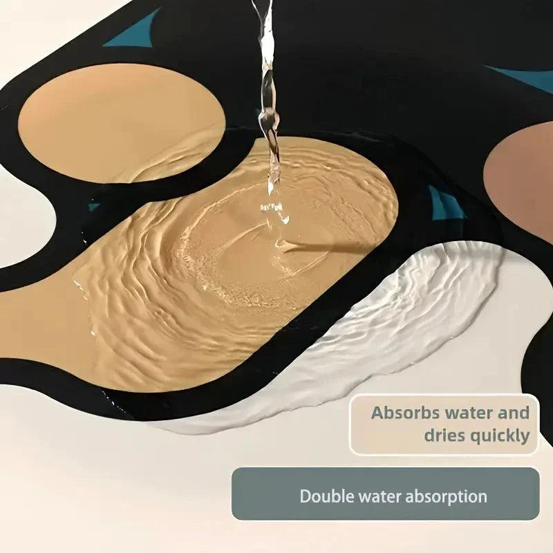 Tapis de bain antidérapant en diatomée motif puzzle