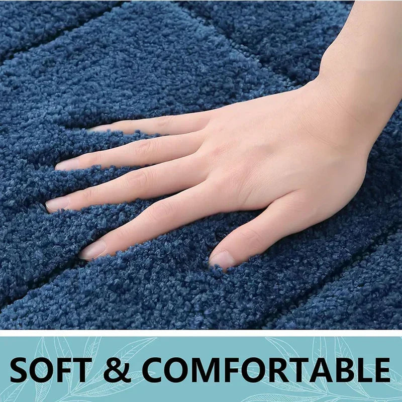 Tapis de bain antidérapant en microfibre à double couche, absorbant et doux
