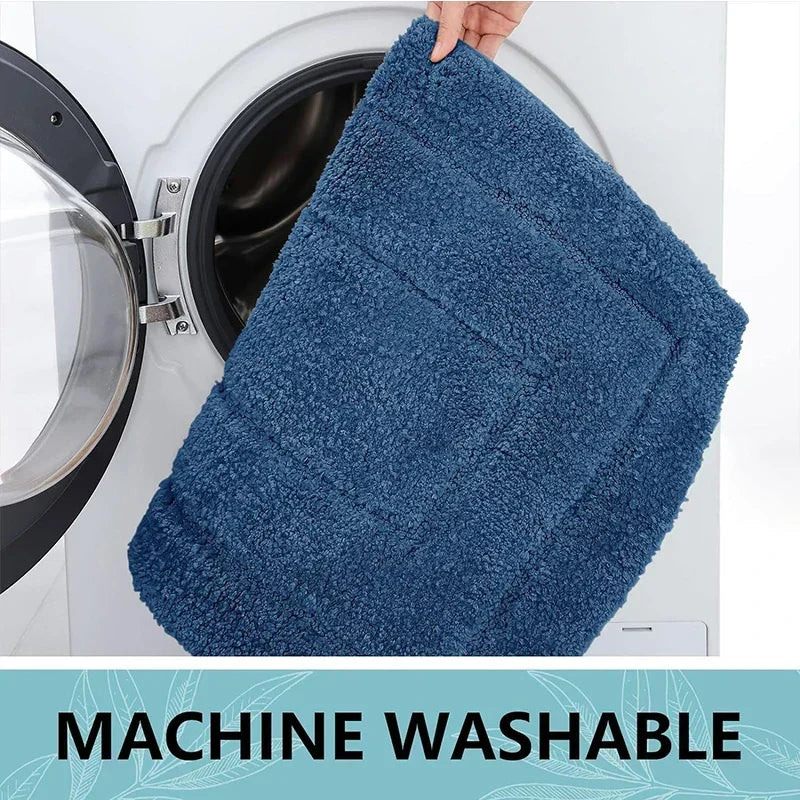 Tapis de bain antidérapant en microfibre à double couche, absorbant et doux