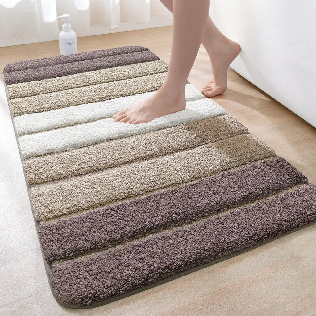 Tapis de bain antidérapant et absorbant en microfibre