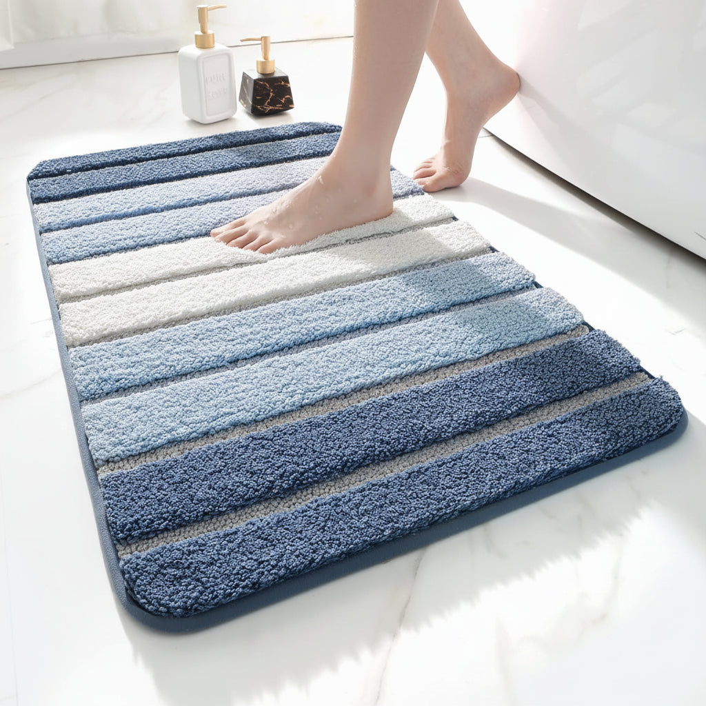 Tapis de bain antidérapant et absorbant en microfibre