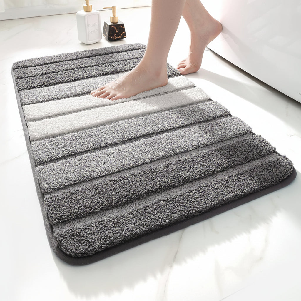 Tapis de bain antidérapant et absorbant en microfibre