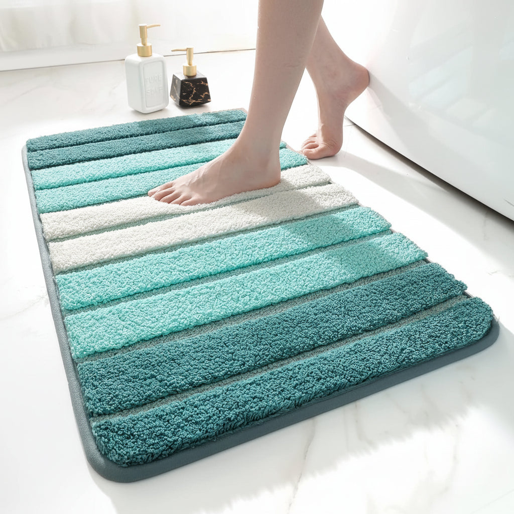 Tapis de bain antidérapant et absorbant en microfibre