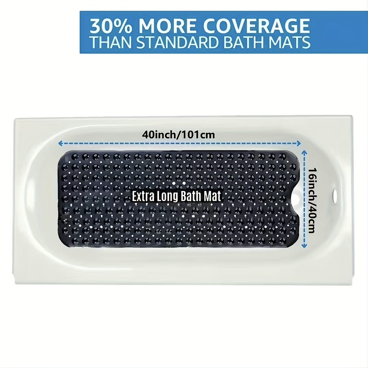 Tapis de bain antidérapant XL – Sécurisé et confortable pour douche ou baignoire