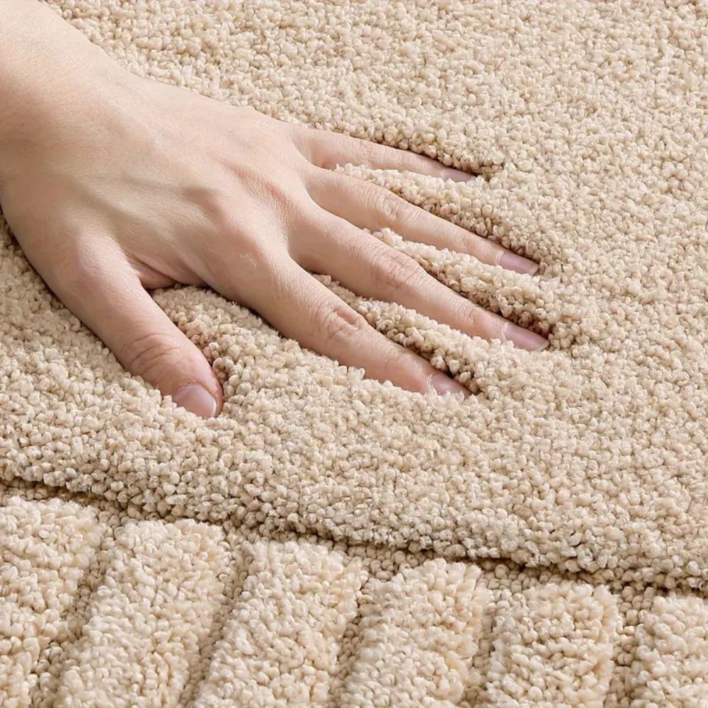 Tapis de bain minimaliste à rayures, antidérapant et à séchage rapide