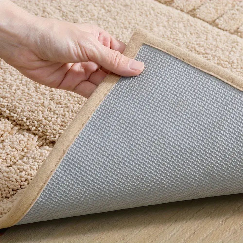Tapis de bain minimaliste à rayures, antidérapant et à séchage rapide