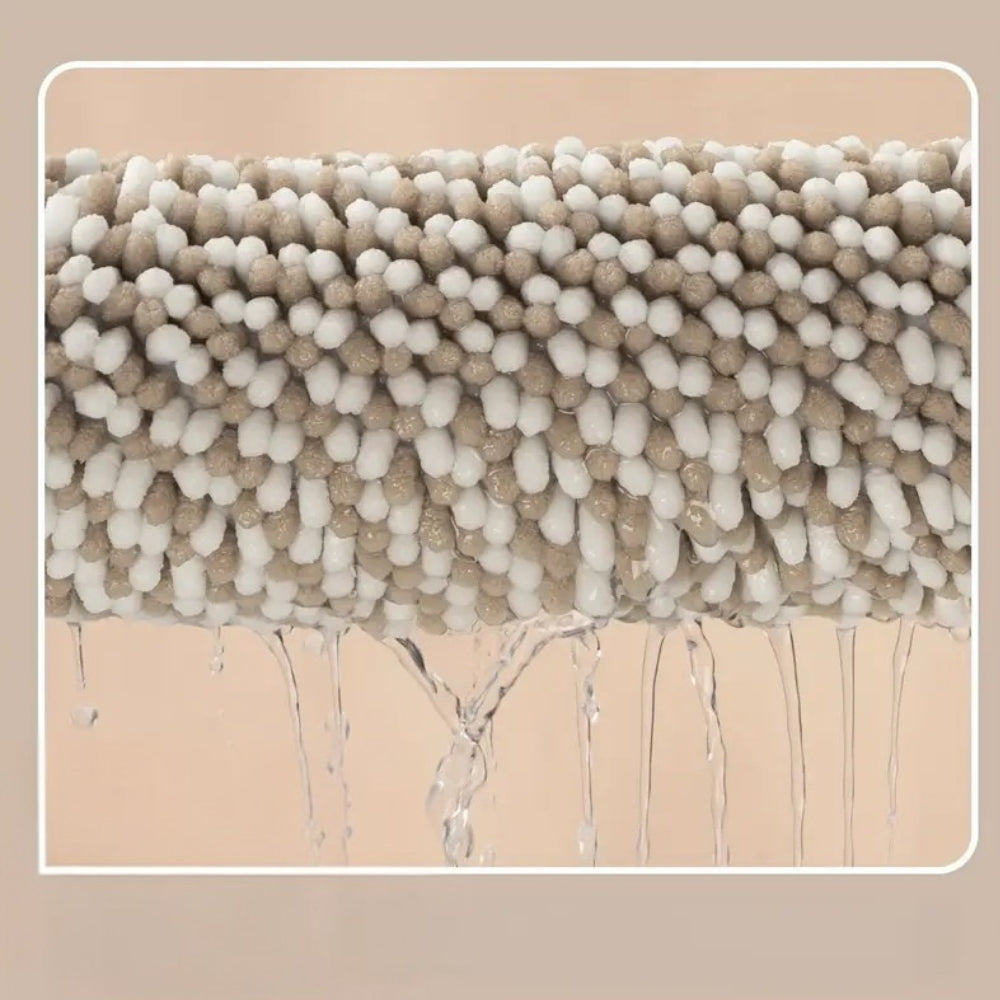 Tapis de bain rayé à motif de petites pierres