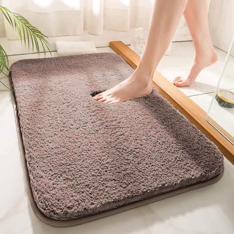 Tapis de bain ultra-doux, antidérapant, microfibre