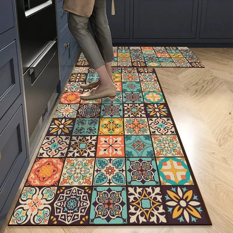 Tapis de cuisine carreaux de ciment