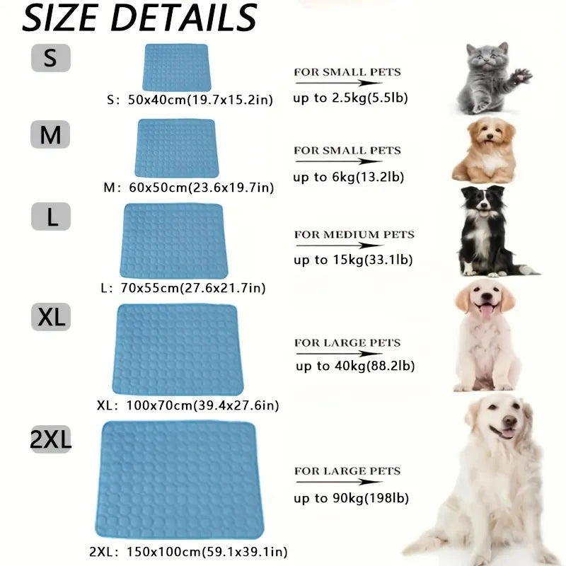 Tapis rafraîchissant pour chien | Panier d'été pour petits et grands chiens | Couverture durable pour chat et protection de canapé