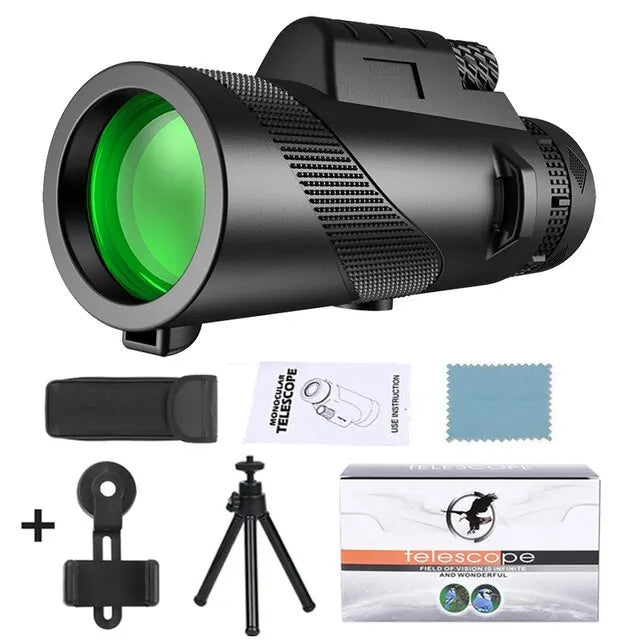 Télescope monoculaire à zoom HD 80x100: Télescope portatif puissant pour la chasse, le camping et l'exploration en plein air lors de vos déplacements