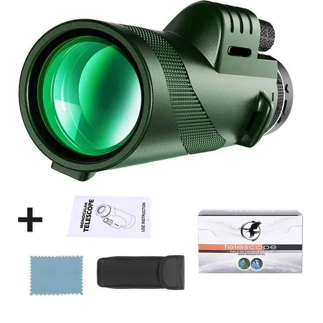 Télescope monoculaire à zoom HD 80x100: Télescope portatif puissant pour la chasse, le camping et l'exploration en plein air lors de vos déplacements