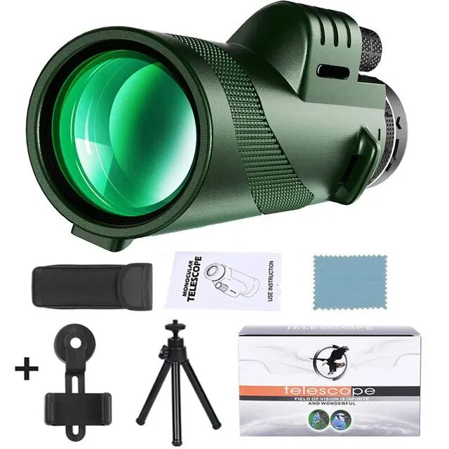 Télescope monoculaire à zoom HD 80x100: Télescope portatif puissant pour la chasse, le camping et l'exploration en plein air lors de vos déplacements