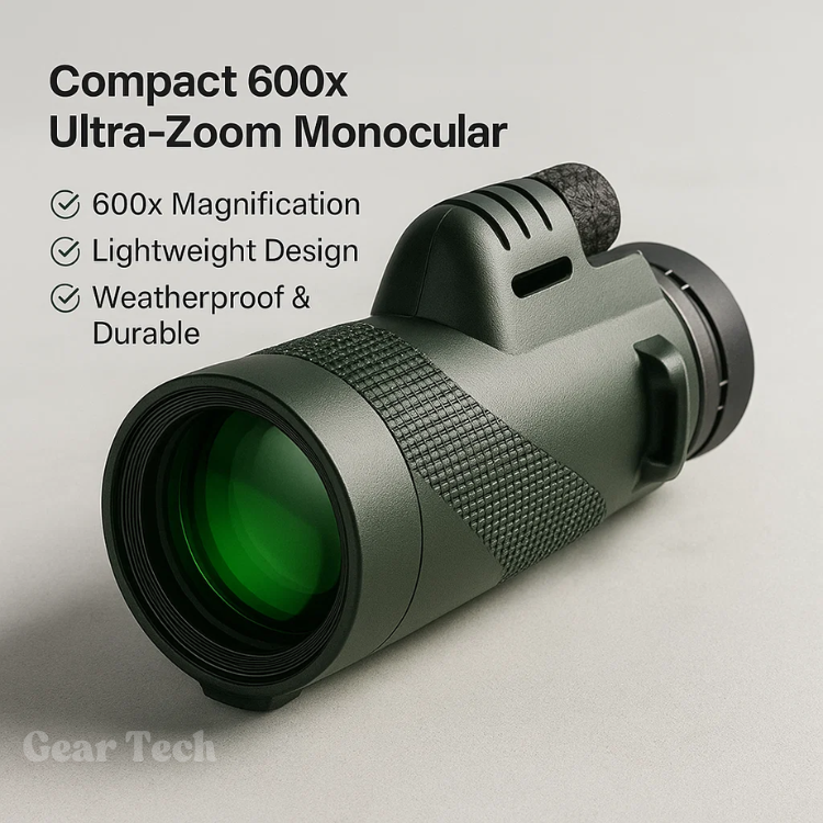 Télescope monoculaire ultra-zoom 600x compact avec lentille HD, léger et idéal pour la randonnée, l'observation des oiseaux et les événements sportifs