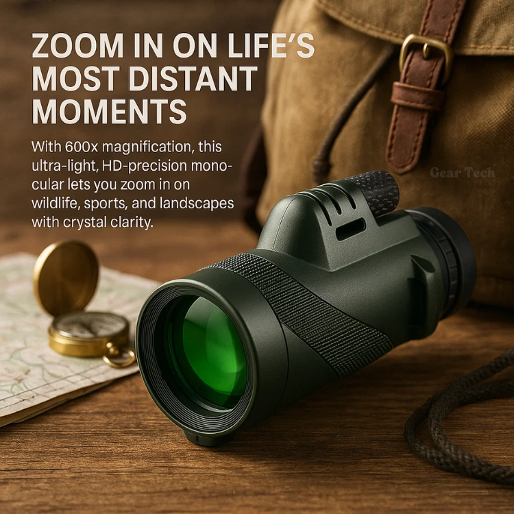 Télescope monoculaire ultra-zoom 600x compact avec lentille HD, léger et idéal pour la randonnée, l'observation des oiseaux et les événements sportifs