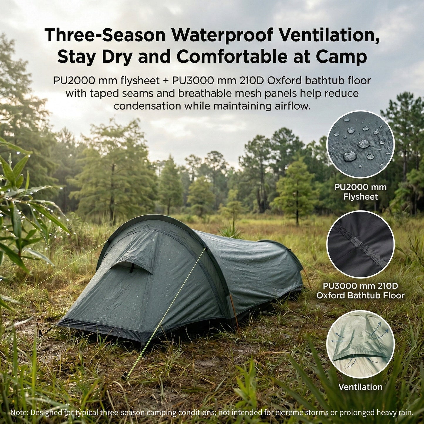 Tente bivy ultra-légère pour randonnée et camping